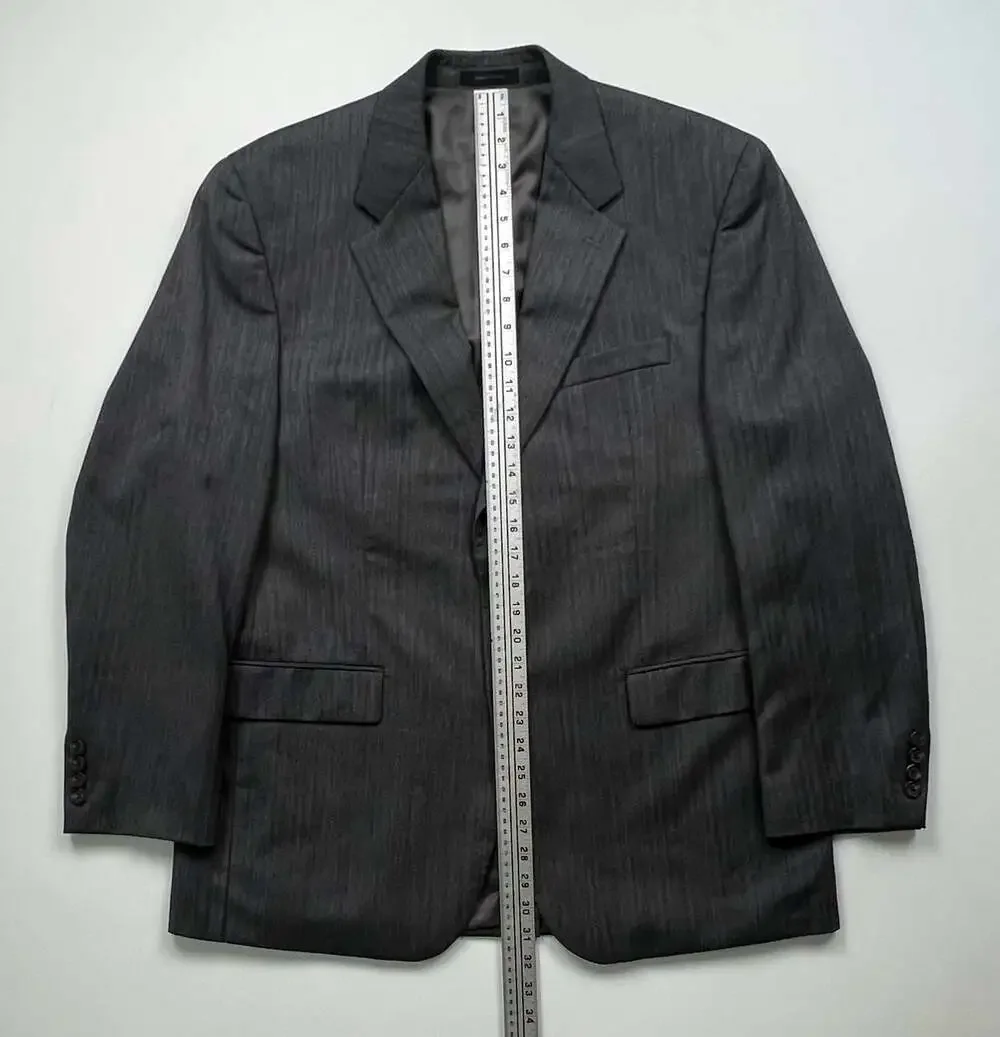 Lauren Ralph Lauren Men's Gray Two-Button Blazer Wool Jacket Size 42R
